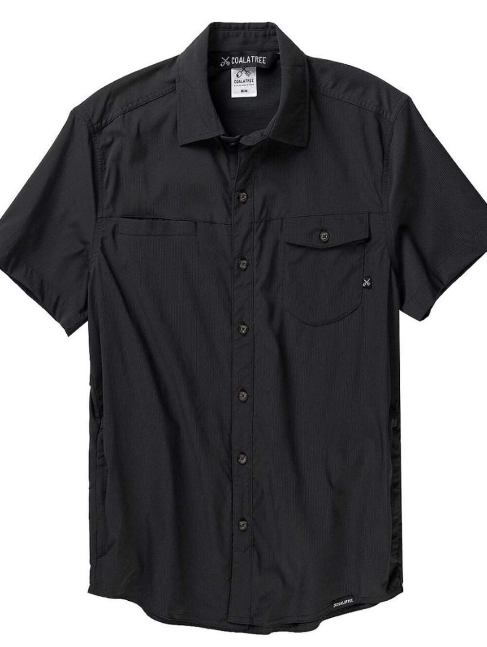 Coalatree Switchback Short-Sleeve Button Up Shirt Dark Charcoal Men's Medium